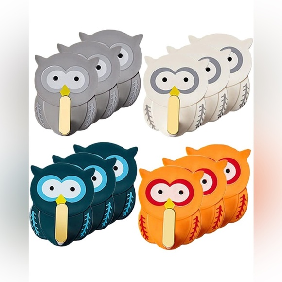 Alipis 12pcs Owl Sticky Hook Owl Key Holder Utility Cup Hook Animal (051) - Picture 1 of 5